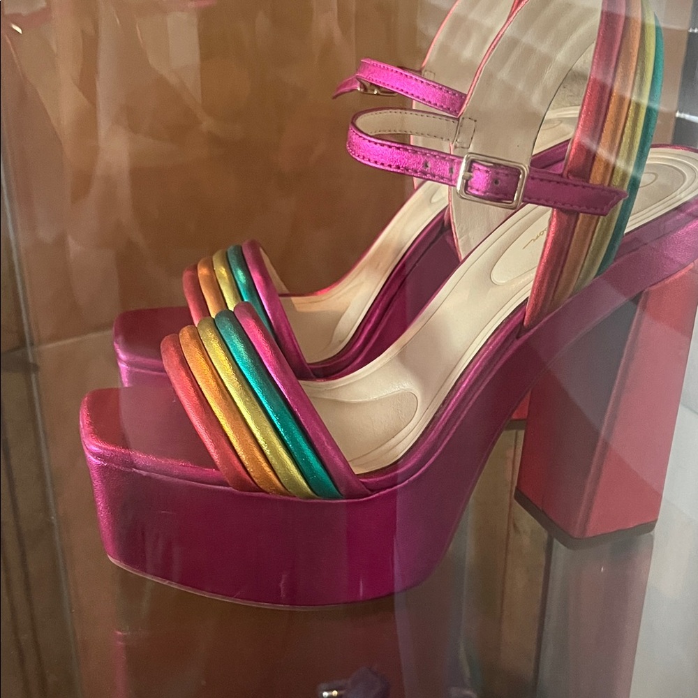 Disco Jessica Simpson Colorful Platform Sandals